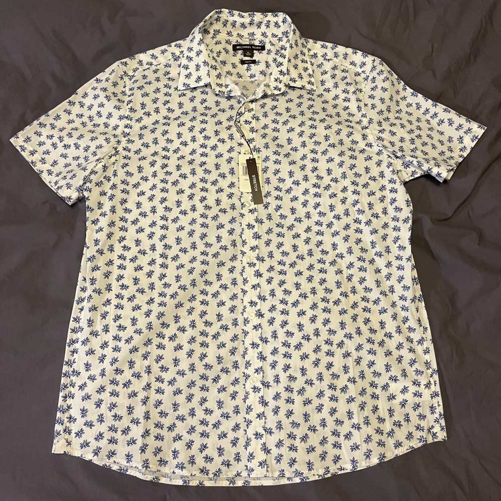 NWT Michael Kors Slim Fit Stretch Resort Shirt